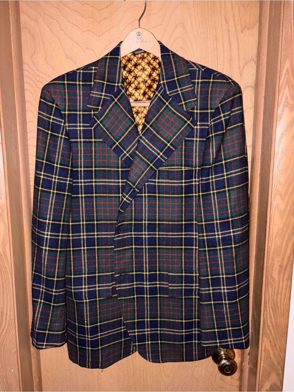 Plaid Wool Sport Coat Blazer